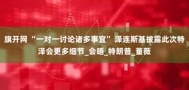 旗开网 “一对一讨论诸多事宜” 泽连斯基披露此次特泽会更多细节_会晤_特朗普_董薇